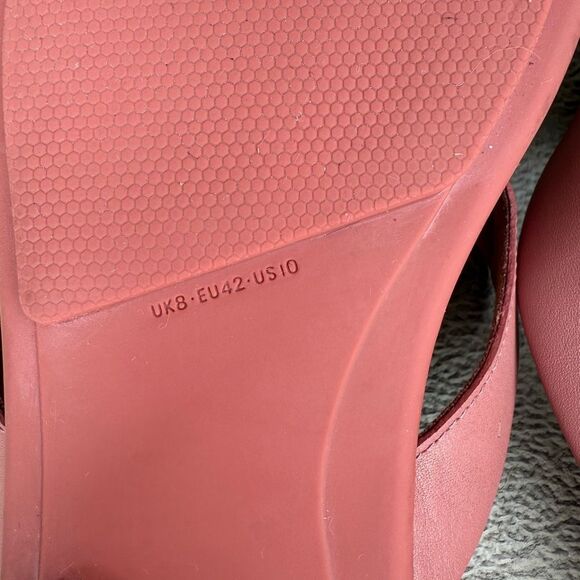 FitFlop GRACIE Leather Pink and Tan Flip-Flops Size 10 - Picture 6 of 6